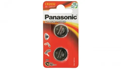 Panasonic CR2032 3V Lithium Coin Battery Twin Pack - Hochleistungsbatterien mit extrem niedriger Selbstentladung, ideal für langlebige Anwendungen und bis zu 10 Jahre lagerfähig