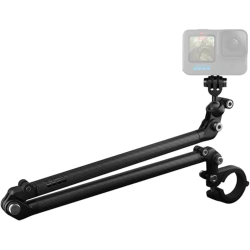 GoPro Boom + Bar Mount Action-Cam-Halterung - Kamerazubehör für GoPro HERO-Serie und MAX, 53cm ausklappbar mit 360°-Kugelgelenk für optimale Aufnahmeperspektiven und flexibler Montage an Lenkern und Sattelstützen.