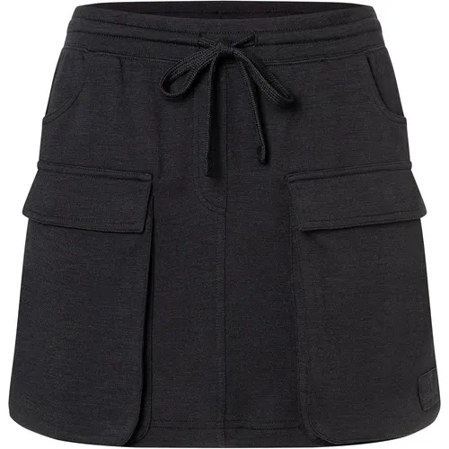Super.Natural W Cargo BIO Skirt jet black (872) XL - Stylischer Damenrock im Utility-Look, gefertigt aus umweltfreundlicher Merinowolle. Mit praktischen Cargo-Taschen für funktionalen Stauraum und bequemer Passform - ideal für den Alltag.