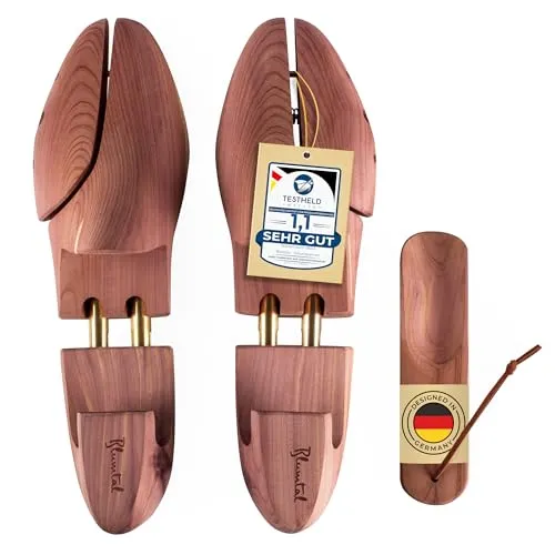 Blumtal TESTSIEGER Premium Schuhspanner Zedernholz - Schuhspanner für Herren und Damen, inkl. Schuhlöffel, aus unbehandeltem Zedernholz für optimale Schuhpflege und angenehmen Duft.