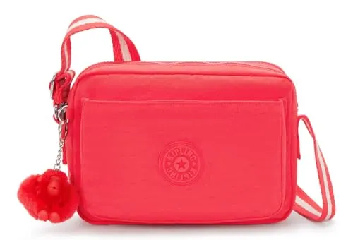 Kipling ABANU M Umhängetasche - Red (Rot) - Umhängetasche aus 100% recyceltem Polyester, wasserabweisend und ideal für umweltbewusste Modefans. Maße: 17 x 24 x 9 cm.