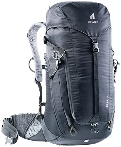 deuter Trail 30 Klettersteig Wanderrucksack - Optimaler Tragekomfort und sichere Lastübertragung durch das Aircontact Kontaktrücken-System. Mit praktischem Reißverschluss-Zugang für einfachen Zugriff auf Ausrüstung und Vorrichtung für Trinksystem.