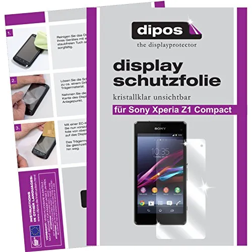 dipos I 2X Schutzfolie klar kompatibel mit Sony Xperia Z1 Compact Folie Displayschutzfolie