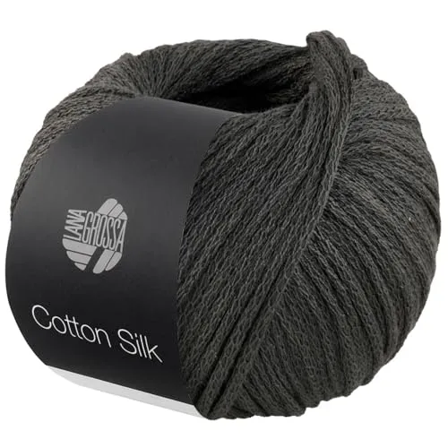 LANA GROSSA Cotton Silk | Edles Effektgarn aus Maulbeerseide gefüllt mit Baumwolle | Handstrickgarn aus 70% Baumwolle & 30% Seide | 50g Wolle zum Stricken & Häkeln | 140m Garn FB 11