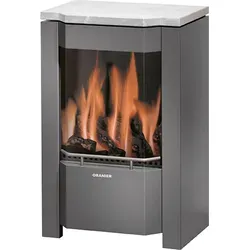 Oranier Gaskaminofen Mosel Prisma 4,2 kW Anthrazit Propangas - Kaminofen mit moderner Prismascheibe für eine beeindruckende Sicht auf das Feuer und effiziente Wärmeabgabe.