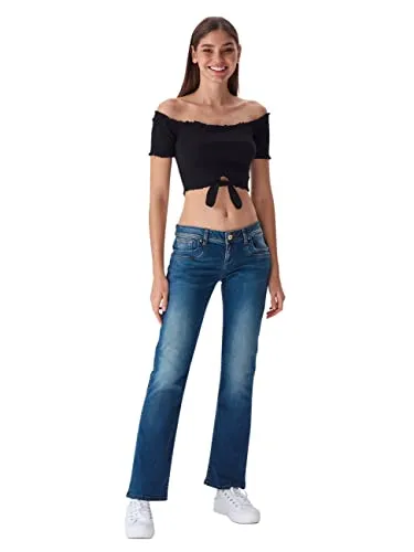 LTB Damen Stretch Valerie Bootcut Jeanshose - Live Wash, Größe 30W/34L - Stylische Bootcut Jeans mit tiefem Bund für Damen, perfekt für Alltag und Freizeit. Aus hochwertigem Denim gefertigt, bietet sie hohen Tragekomfort und eine zeitlose Passform. In mehreren Größen erhältlich.