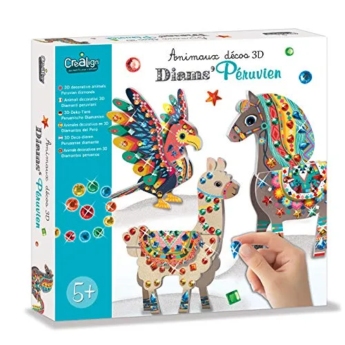 suebidou Kreativset 3D-Deco-Tiere 'Peruanische Diamanten' für Kinder - Bastelset mit allem notwendigen Equipment für kreative Projekte. Ideal für Kinder ab 5 Jahren, fördert die Fantasie und Geschicklichkeit.