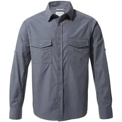 Craghoppers Herren Kiwi-Langarmshirt - Ombre Blue, 3XL EU - Wander-Hemd aus NosiDefence-Gewebe, schützt vor Insektenstichen und bietet zusätzlichen Sonnenschutz mit hochklappbarem Kragen und praktischen Taschen.