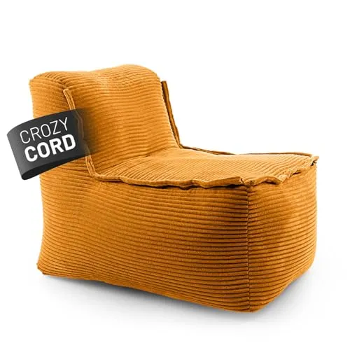 Lumaland Modular Cord Sitzsack-Sofa 54x81x70cm - Stylisches Sitzsack-Sofa im Retro-Design der 70er, mit waschbarem Bezug und anpassbarer EPS-Füllung für maximalen Komfort und kreative Gestaltungsmöglichkeiten.