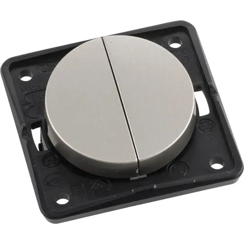 BERKER Berker Integro Flow/Pure Serienschalter - Edelstahl Effekt - Smart Home Serie für individuelle Designs, minimalistisch und flexibel einsetzbar - ideal für jede Installation.