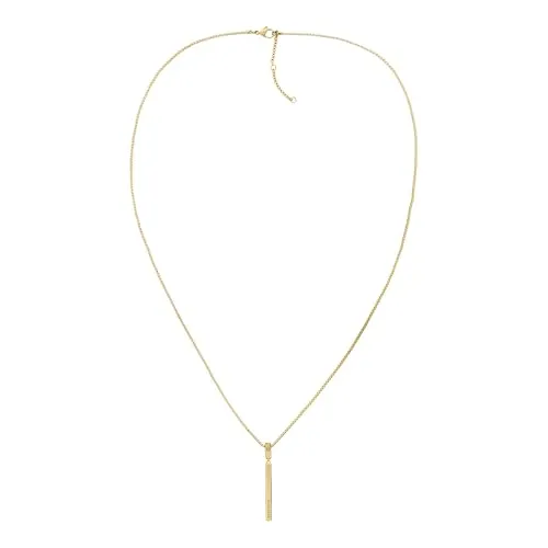 Tommy Hilfiger Jewelry Halskette mit Anhänger für Damen in Gelbgold - 2780951 - Elegante Pendelkette für Damen, verziert mit dem "Hilfiger"-Logo und Emailelementen. Aus langlebigem Edelstahl mit goldener Oberfläche, perfekt für jeden Anlass. Kombinierbar mit passenden Schmuckstücken.