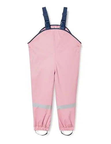 Playshoes Matschhose Ungefüttert Unisex Kinder - Rosa Pastell - Regenhose für Jungen, wind- und wasserdicht mit 5000 mm Wassersäule, ideal für sicheres Spielen bei jedem Wetter dank reflektierender Details und verstellbaren Trägern.