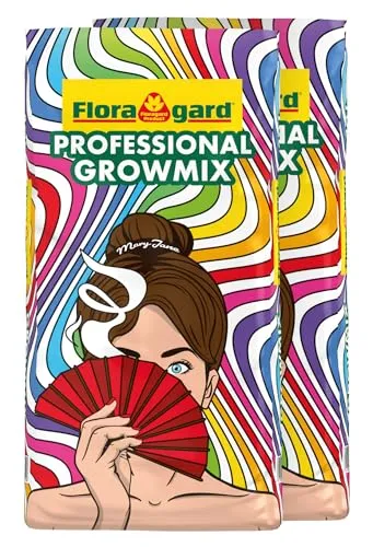Floragard Growmix 80 L (2×40 L) – Premium Grow-Erde mit Perlite & Trichoderma, lockerer Struktur & guter Drainage – pH-optimiertes, für 4 Wochen vorgedüngtes Grow-Substrat für Indoor-Grow