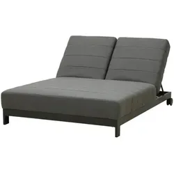 CLEMENTO Beziers Doppel Loungeliege - Aluminium mit Rollen und Sunbrella Bezug - Luxuriöse Doppel-Loungeliege aus Aluminium mit verstellbaren Rückenlehnen und schmutzabweisendem Sunbrella-Stoff. Ideal für entspannte Stunden im Freien und flexibel durch integrierte Rollen.