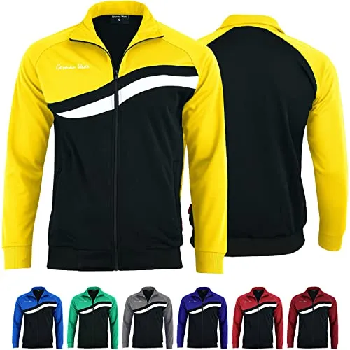 German Wear STRIKER Herren Trainingsjacke – Sportjacke in Gelb - Funktionsjacken, exklusive STRIKER Fußball Trainingsjacke mit optimalem Gewicht für höchsten Tragekomfort beim Sport.