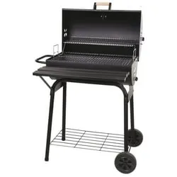 Sunnydays Smoker Barbecue Holzkohlegrill Grillwagen mit Deckel - Grills, vielseitiger Holzkohlegrill mit Deckel für perfektes Smoken und Grillen, ausgestattet mit 2 Rollen für einfache Mobilität.