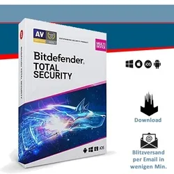 Bitdefender Total Security, 5 Geräte - 3 Jahre, Download, Sofortversand