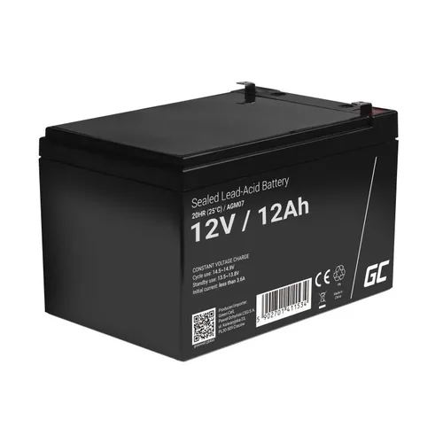 AGM07 AGM 12V/12Ah Gel Deep Cycle - USV-Akku, leistungsstarker 12 Ah Bleisäureakku für zuverlässige Stromversorgung in Notfällen, ideal für Elektroinstallationen