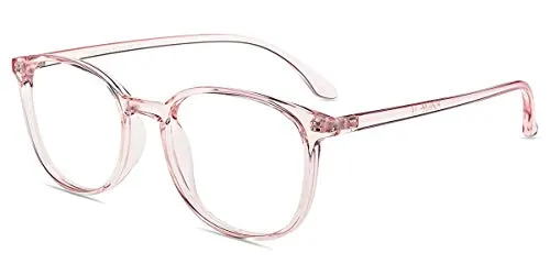Firmoo Blaulicht Brille Computerbrille Anti Müdigkeit, Blaulicht UV Schutzbrille Damen Herren TR 90 Klar Rosa