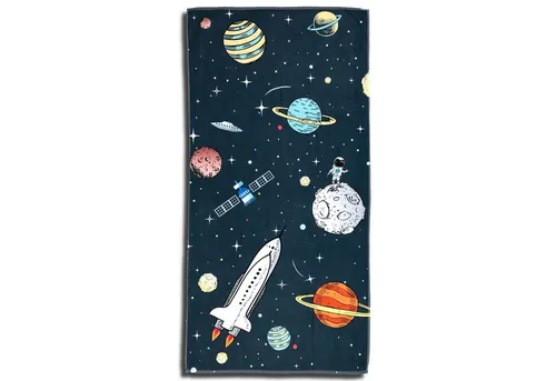 ESPiCO Strandtuch Weltall - Frottee-Velour für kleine Astronauten - Strandtuch im Kosmos-Design mit Planeten und Raumschiffen, ideal für Strand und Pool. Ein farbenfrohes Highlight für kleine Weltraumfans!