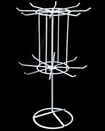 Yudu Verkaufsständer mit 2 Etage drehbar Metall 41cm (Weiss)