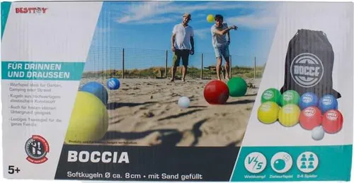 Boccia Wurfspiel für 2-4 Personen, mit Sand gefüllt, für Garten und Strand