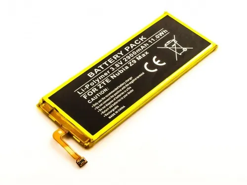 AccuCell Akku passend für ZTE Nubia Z9 Max, Li-Polymer, 3,8V, 2900mAh, 11,0Wh, built-in, ohne Werkzeug EG-30985