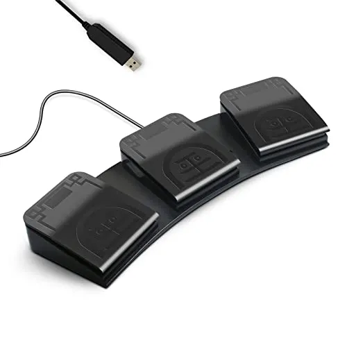 Fußpedal PC USB Triple Foot Switch Programmable Computer Tastatur Shortcut Key Customized Combination Key One Key Move for Video Game Office Equiment Control HID (Mechanischer Schalter)
