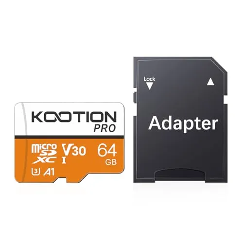 Kootion 64GB Micro SD Karte Speicherkarte MicroSDXC Card Mini SD Karte U3 UHS-I Memory Karte(A1 V30 4K) Micro SD Card 64G Speicher SD Karte Memory Card für Kameras Handy Tablets Android Smartphones