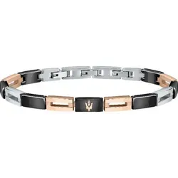 Maserati JM421ATZ09 Armband - Armband aus Stahl und Keramik in Schwarz, Gold und Pink, ein elegantes Schmuckstück für besondere Anlässe und jeden Tag.
