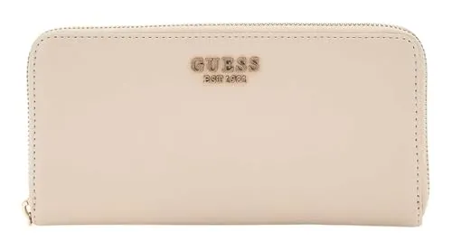 GUESS Damen Geldbörse Laurel Bone – Stilvoll und Praktisch - Elegante Geldbörse im Querformat mit Reißverschluss, ausgestattet mit 12 Kreditkartenfächern und abnehmbarer Griffschlaufe. Ideal für den täglichen Gebrauch.