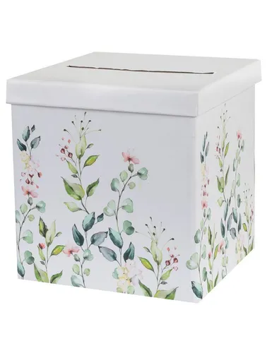 santex Kostüm Briefbox Hochzeit mit Pflanzenmotiv Karton 20 x 20 x 20 cm