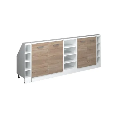 Vicco Kommode Rion, Sonoma/Weiß, 5er Set - Perfekt für Dachschrägen - Die Vicco Kommode Rion bietet optimalen Stauraum für schrägen Wänden. Mit robustem Design und eleganten offenen Regalen bringt sie Ordnung und Stil in Ihr Zuhause.
