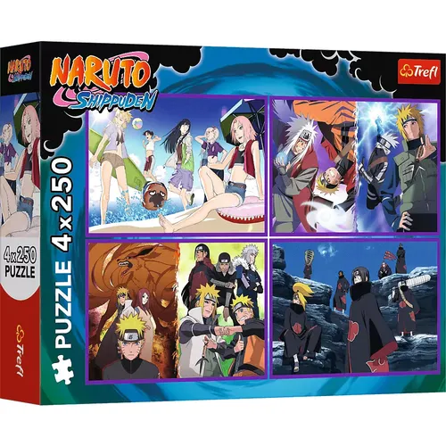 Puzzle 4x250 Przygody Naruto Uzumaki TREFL Trefl 5900511133394