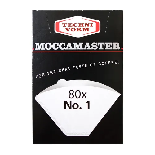 Moccamaster Cup-One Filterpapier Nr. 1, Weiß, 80 Stück - Hochwertige Kaffeefilter für Moccamaster, umweltfreundlich und ohne schädliche Chemikalien. Ideal für perfekten Kaffeegenuss!