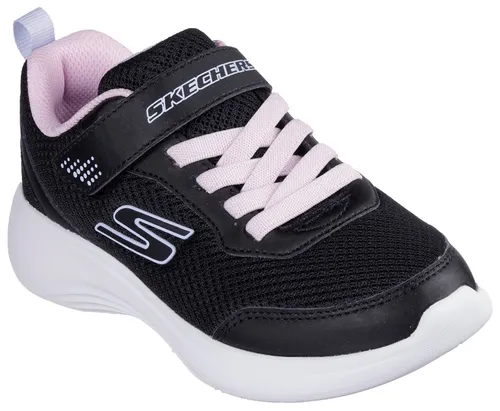 SKECHERS "SELECTORS" Kinder Sneaker, Gr. 30, schwarz-rosa - Sportliche Slip-On Sneaker mit Klettverschluss für Kinder, aus Textil und Lederimitat, inklusive Größenschablone zum Download für perfekte Passform.