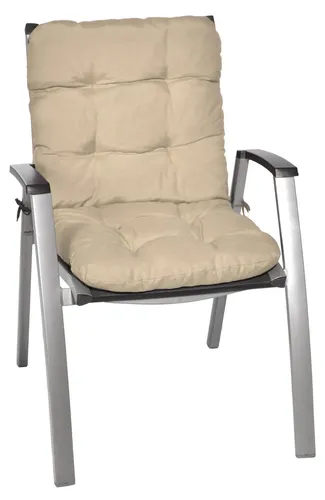 Beautissu Polsterauflage Flair NL, Niederlehner Auflage 100x50x8cm - Auflagen für Niederlehnerstühle, aus 60% Baumwolle für hohen Komfort und in natürlichem Design, ideal für Garten und Balkon.