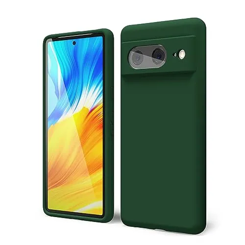 Oakxco für Google Pixel 8 Hülle Silikon mit Kameraschutz, Dünn Bunt Gummi Gel Einfarbig Schutz Handyhülle, Slim Weich Leicht Matt Handy Hülle, Cute Elegant Schutzhülle für Mädchen Männer, Dunkelgrün