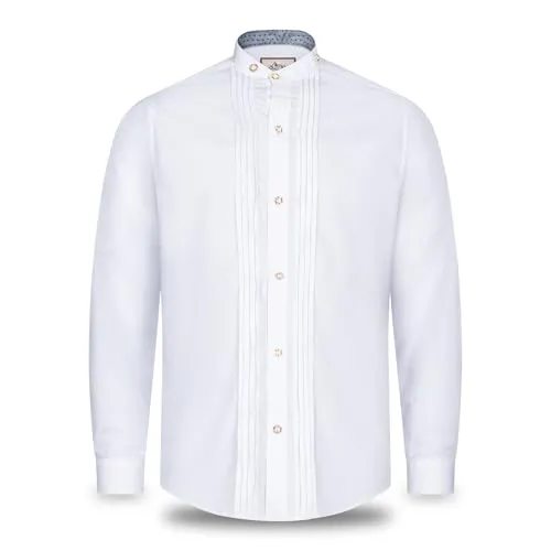 Steigenhöfer Trachtenhemd Herren Weiß Langarm - Valentin - Traditionelles Hemd für Oktoberfest & Festlichkeiten - Das Trachtenhemd „Valentin“ vereint Tradition und Stil. Ideal kombinierbar mit Lederhose oder Jeans, bietet es hohen Tragekomfort und bleibt auch nach häufiger Nutzung formstabil. Perfekt für Oktoberfest und andere Anlässe.