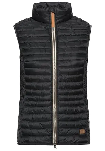 camel active Damen Steppweste aus recyceltem Polyamid Schwarz - Funktionsjacke aus recyceltem Polyamid, wasserabweisend und winddicht, ideal für aktive Frauen, mit praktischem Doppelreißverschluss und zwei seitlichen Einstecktaschen.