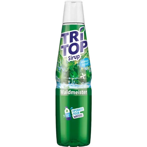 Tri Top Getränke-Sirup Waldmeister 600ml - kalorienarm und zuckerreduziert - Sirup für erfrischende Getränke – nur 12 kcal pro 100ml! Ideal für Wassersprudler und vielseitig einsetzbar für Cocktails, Limonade und Desserts. Perfekt für bewusste Genießer!