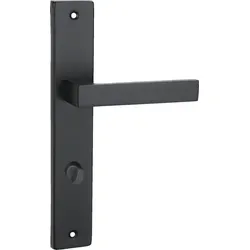 DOMINO Türgriff 78 Drückergarnitur WC - Badezimmer Set | Links & Rechts Türbeschlag für WC/Badezimmertüren | L-Form | Türbeschläge aus Alumi... - Schwarz