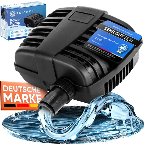 Teicher Teichpumpe - Effiziente Filterpumpe für Teichpflege - Wasserpumpen für Süßwasserteiche, mit einer Fördermenge von bis zu 3000 l/h und IPX8 Schutzart für maximale Zuverlässigkeit.