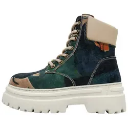 DOGO Nimble Platform Boot Petals Damen Stiefeletten Schnürstiefelette Handgefertigt blau 36 EU