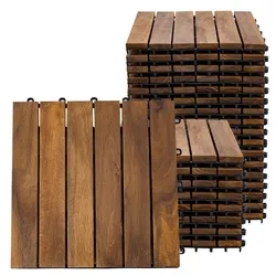 Holzfliese Akazie 30 x 30 cm - Wetterfestes Klicksystem für Terrassen und Balkone - Außenanbau mit 27 rutschfesten Holzfliesen aus wetterfestem Akazienholz, einfaches Verlegen dank cleverem Klicksystem und ideal für jeden Außenbereich.