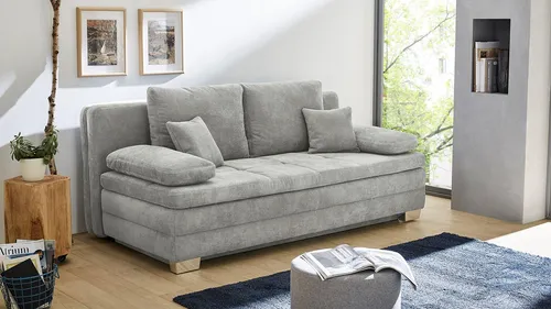 Schlafsofa Funktionssofa mit Bettkasten - Modernes Schlafsofa mit manuell verstellbarer Rückenlehne und praktischem Stauraum, ideal für Wohnzimmer und Schlafzimmer. Liegefläche von 160 x 203 cm für erholsamen Schlaf.