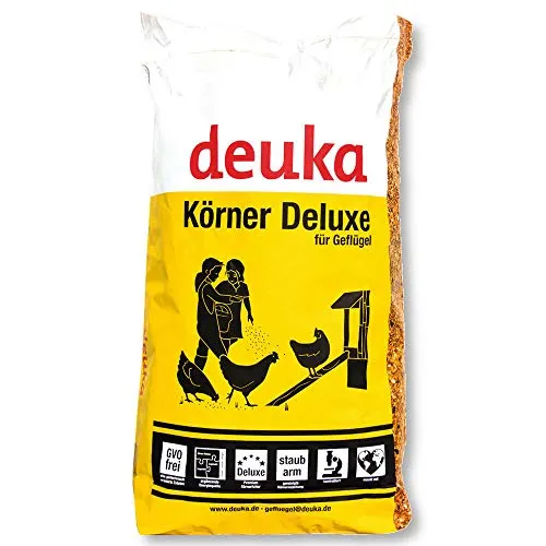Deuka Körner Deluxe 15 Kg - Vogelsberger Wachtelzucht - Vogelfutter für Geflügel mit hochwertiger Saatenmischung, reich an Erbsen und Sonnenblumenkernen, sorgt für Abwechslung und liefert wertvolle Fettsäuren.