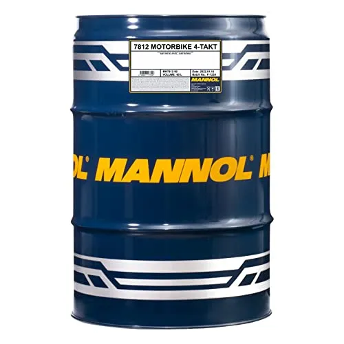 MANNOL 4-Takt Motorbike 10W-40 - Teilsynthetisches Motoröl für Motorräder - Motoröl für Motorräder, teilsynthetisch, mit hervorragendem Schutz und Leistung bei 60 Litern - ideal für verschiedene Viertakt-Motorräder.