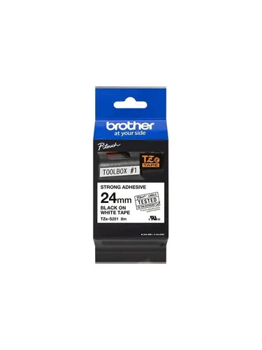 Tape Brother TZE-S251 24 mm schwarz/weiß - Diverse B - Extra starker Klebstoff für langlebige Etiketten, kompatibel mit Brother P-Touch Druckern, 8 m Länge für vielseitige Anwendungen.