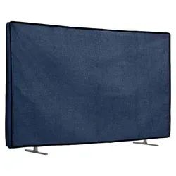 kwmobile 32" TV Abdeckung Indoor - Fernseher Hülle Bildschirmschutz Abdeckung - TV Bildschirm Staubschutzhülle - Fernsehabdeckung - Leinen Blaugrau - Blau/Grau